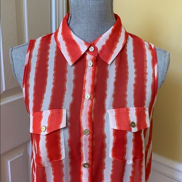 BCBGMaxAzria Red and White Top - Picture 2 of 10